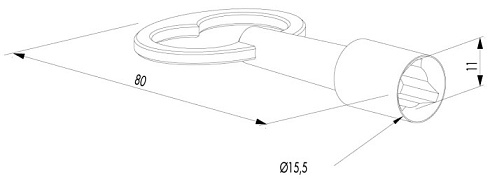 Ключ-трехгранник Locinox (Бельгия) 3071-T14, 14 мм, для цилиндра 3012-POC-T14